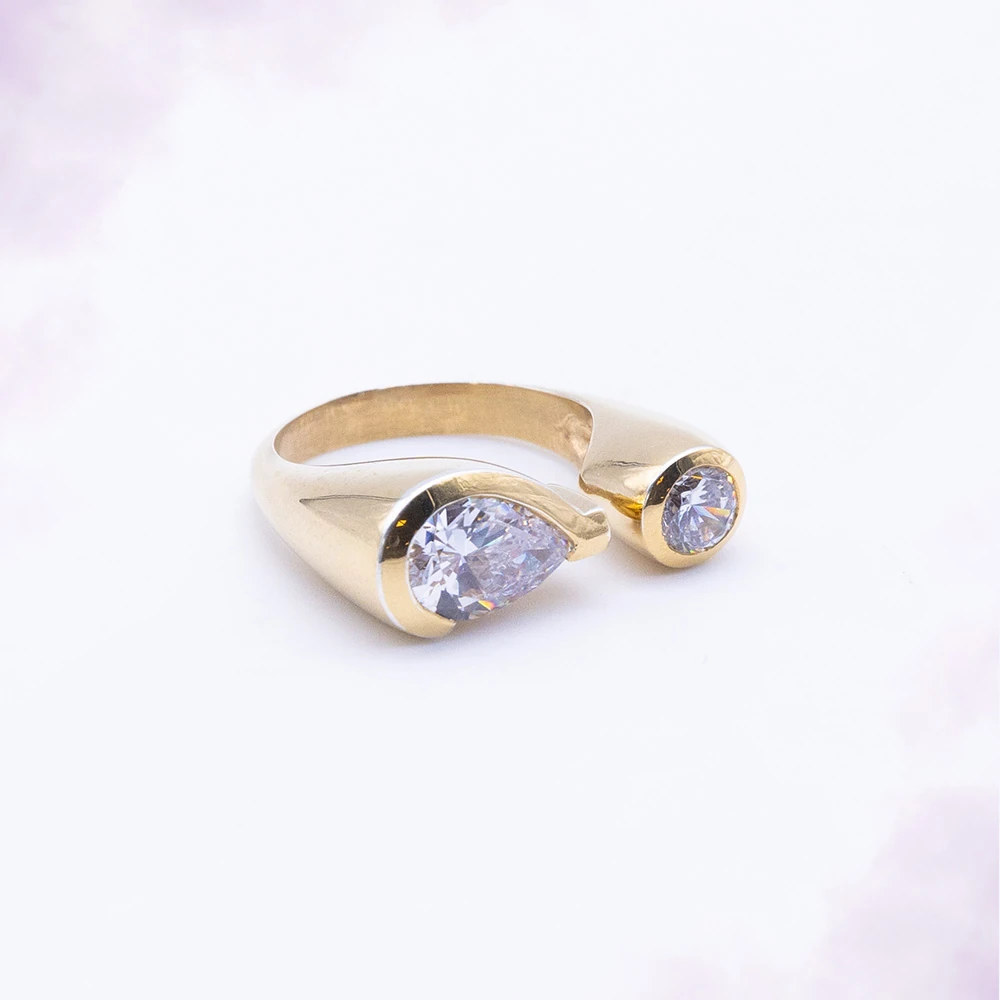 Duo Goutte & Lune, toi & moi or jaune, pièce unique MILLE 618 N° 015 — photo d'atelier d'origine